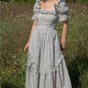 Of Her Own Kind Adeline Dress-XXL French Blue Floral